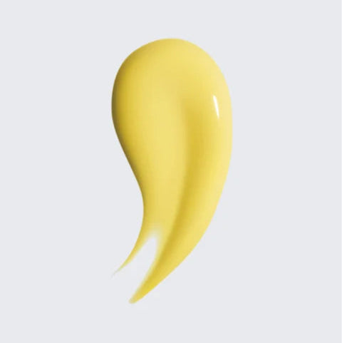 Gele geltextuur van Veloura Vitamin C Serum met glanzende voedende en herstellende substatie, close -up van luxe huidverzorging